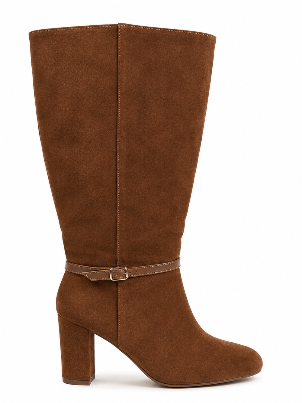 Lauren Conrad Chestnut Suede Mid-Calf Block Heel Boots